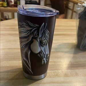 # 0768 +Elegant Brown Horse Design Mug